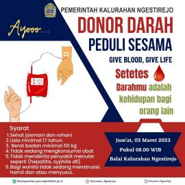 Aksi Sosial Donor Darah Pemerintah Kalurahan Ngestirejo